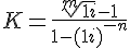 tex:K={\frac  {{\sqrt[ {m}]{1+i}}-1}{1-(1+i)^{{-n}}}}